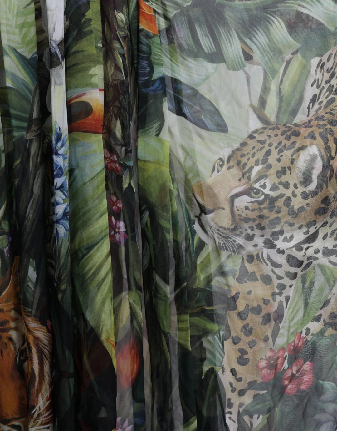 Dolce &amp; Gabbana Multicolor Silk Jungle Print Women Maxi Dress by Dolce &amp; Gabbana outlet now on sale
