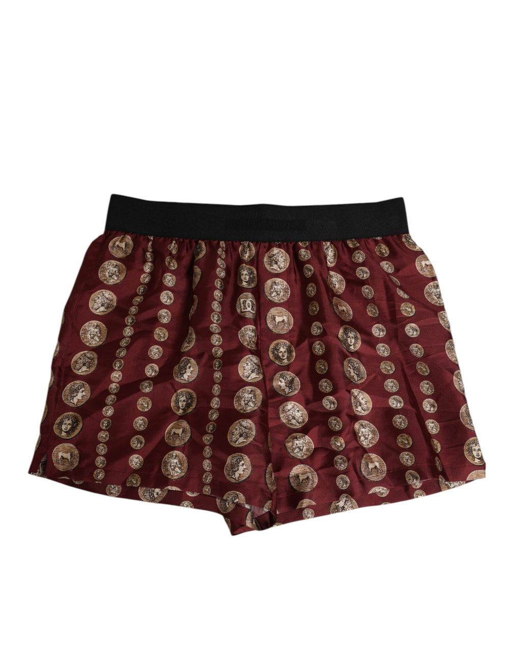 Dolce & Gabbana Sample Sale Dolce & Gabbana Burgundy Silk Coin Print Men Boxer Short Swimwear - | Designer outlet