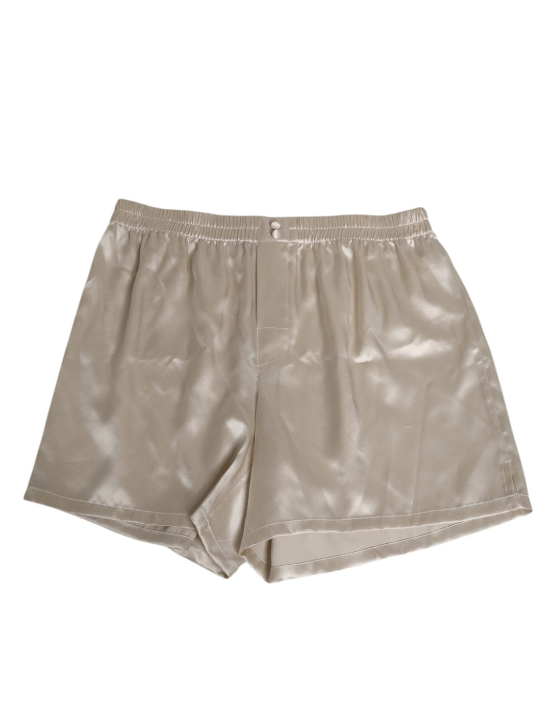 Dolce &amp; Gabbana Sample Sale Dolce &amp; Gabbana Beige Silk Satin Elastic Men Boxer Short Swimwear - | Designer outlet