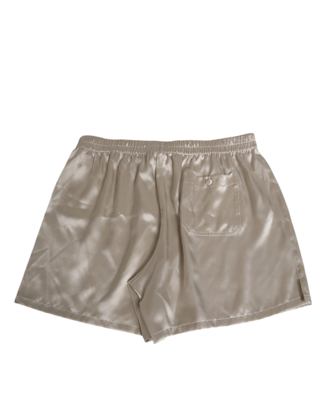 Dolce &amp; Gabbana Sample Sale Dolce &amp; Gabbana Beige Silk Satin Elastic Men Boxer Short Swimwear - | Designer outlet
