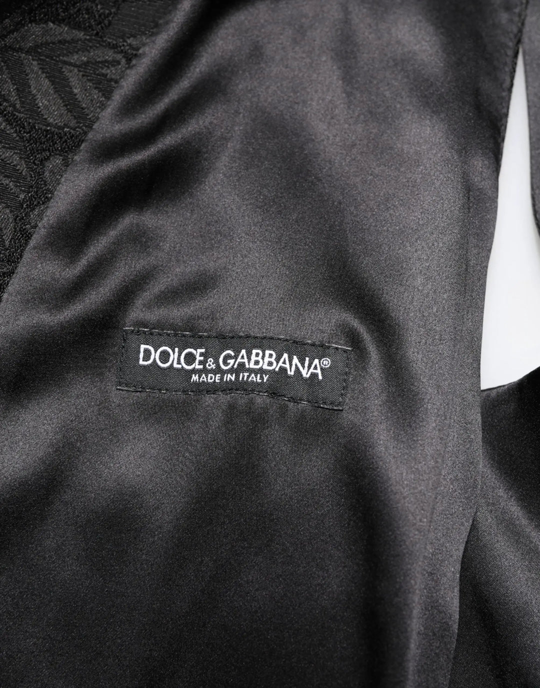 Dolce &amp; Gabbana Black 3 Piece Brocade Jacquard Suit MARTINI