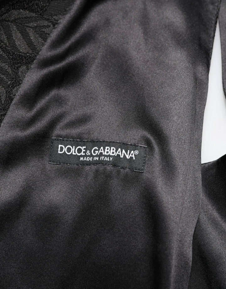 Dolce &amp; Gabbana Black 3 Piece Brocade Jacquard Suit MARTINI