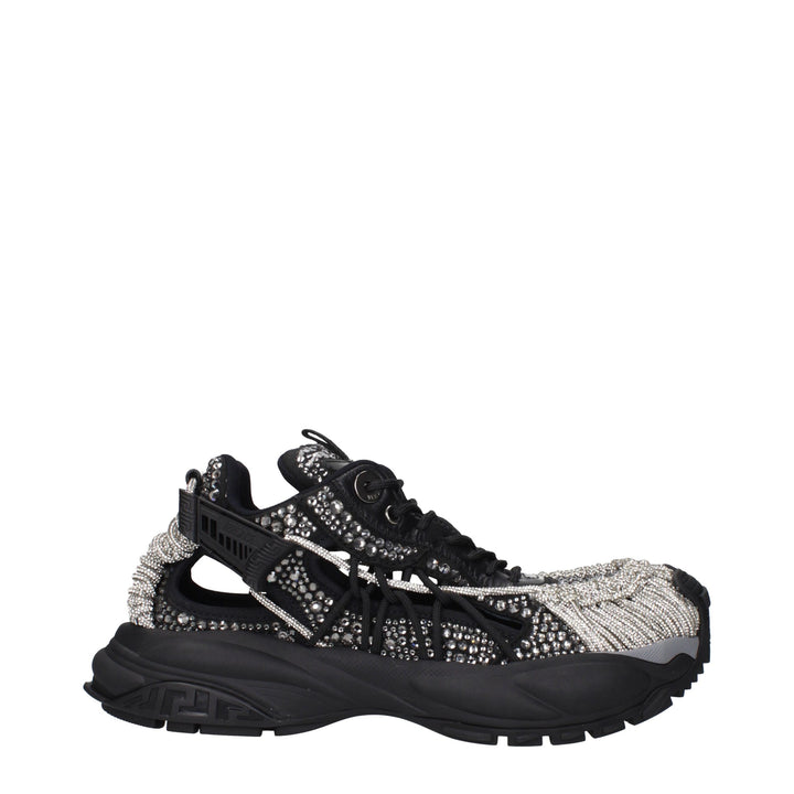 Versace Black Fabric Chunky Sneakers