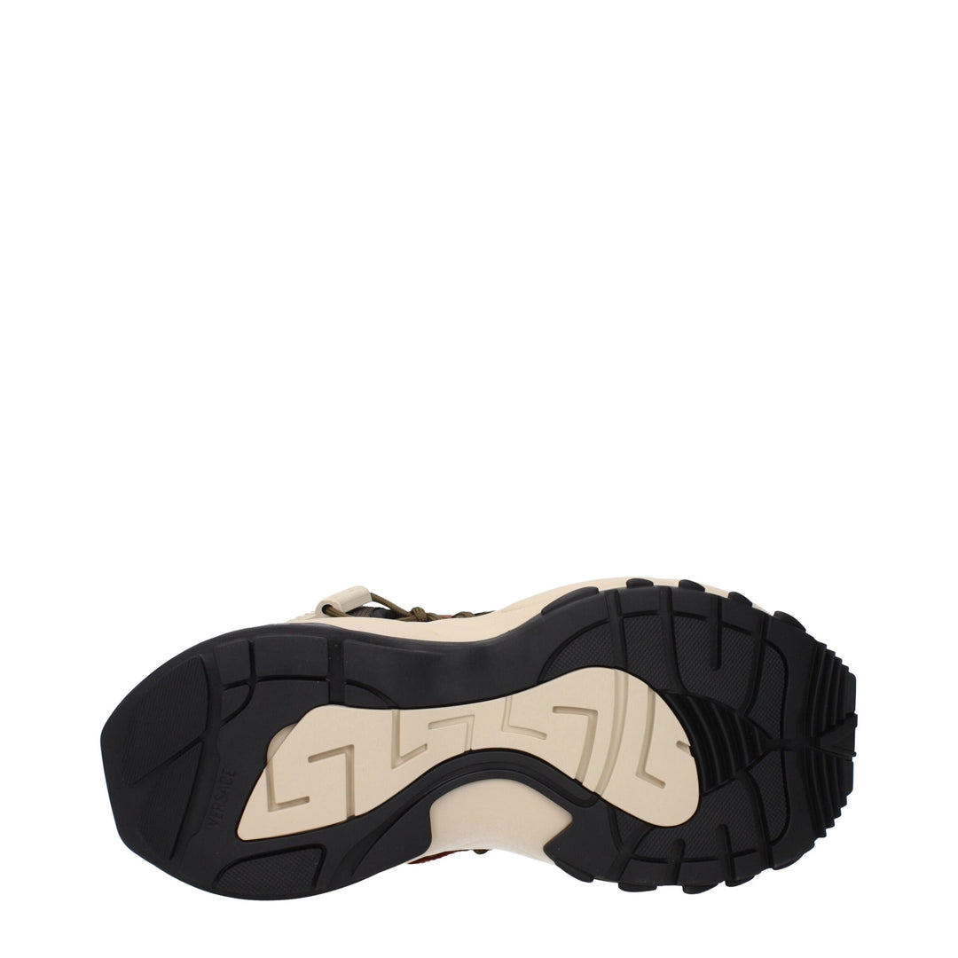 Versace Beige Leather Athletic Sneakers