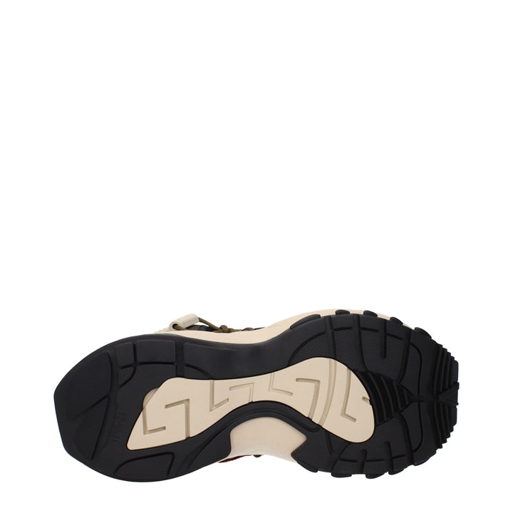 Versace Beige Leather Athletic Sneakers