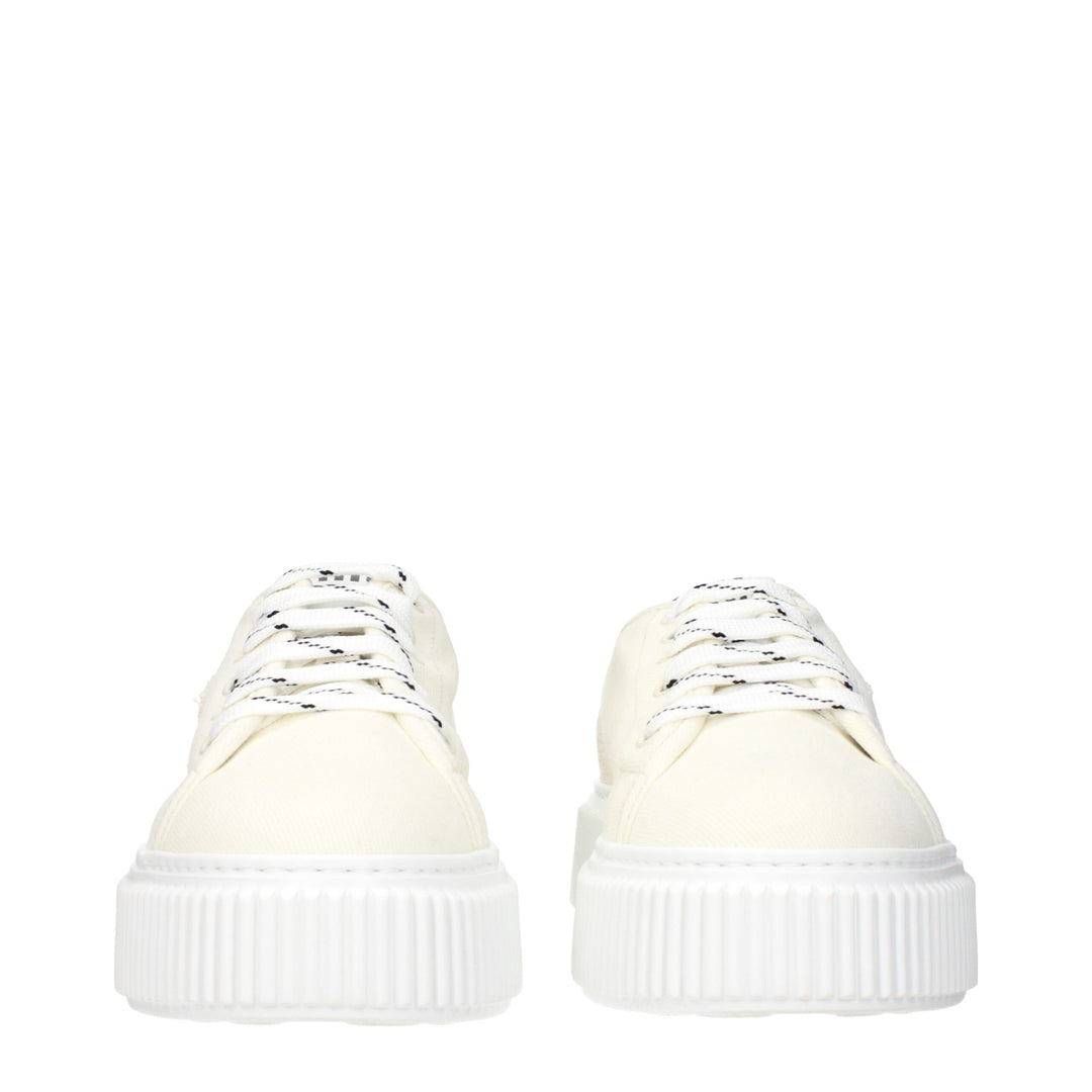 Miu Miu Beige Fabric Platform Sneakers
