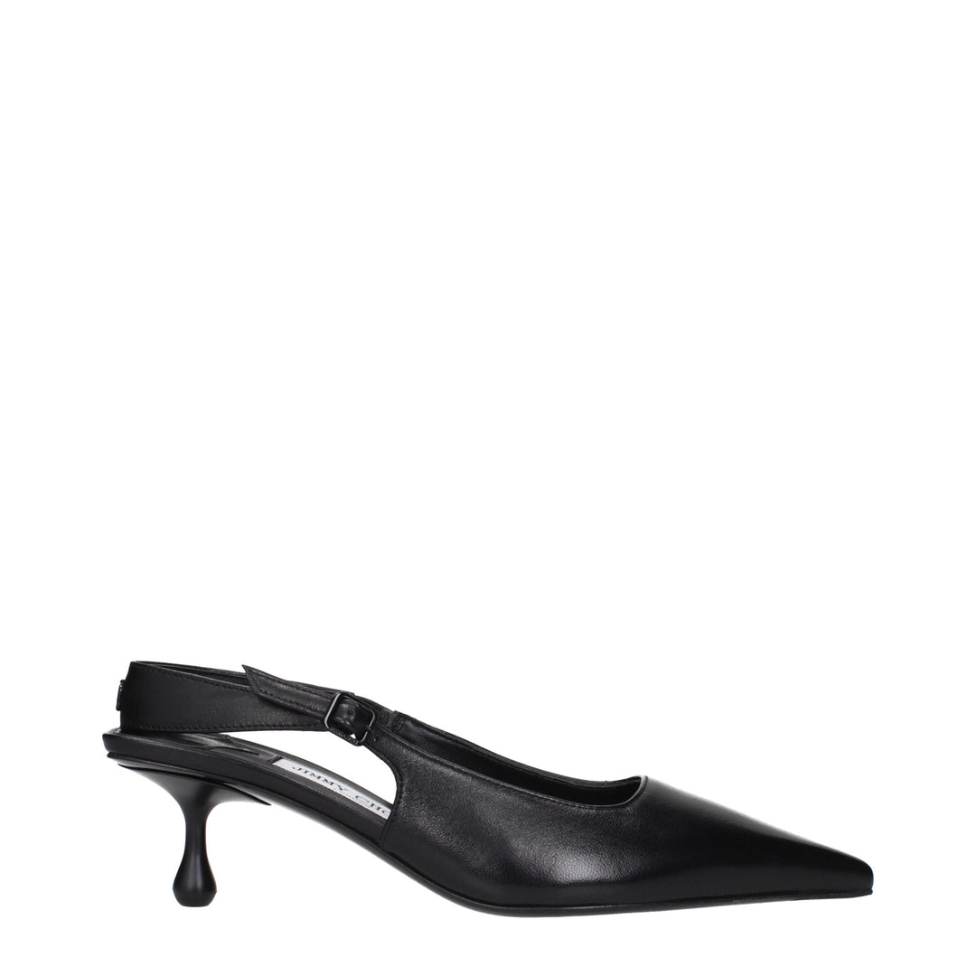 Jimmy Choo Black Leather Sandals by Jimmy Choo outlet now on sale
