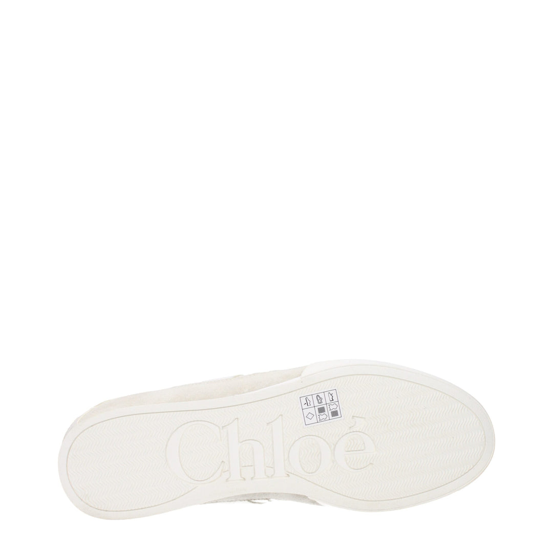 Chloé White Fabric Low Tops