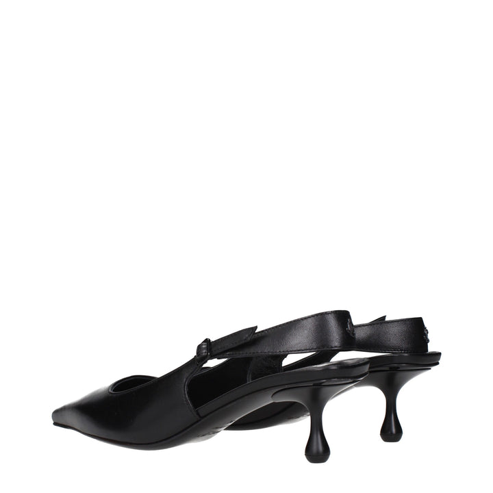 Jimmy Choo Black Leather Sandals by Jimmy Choo outlet now on sale