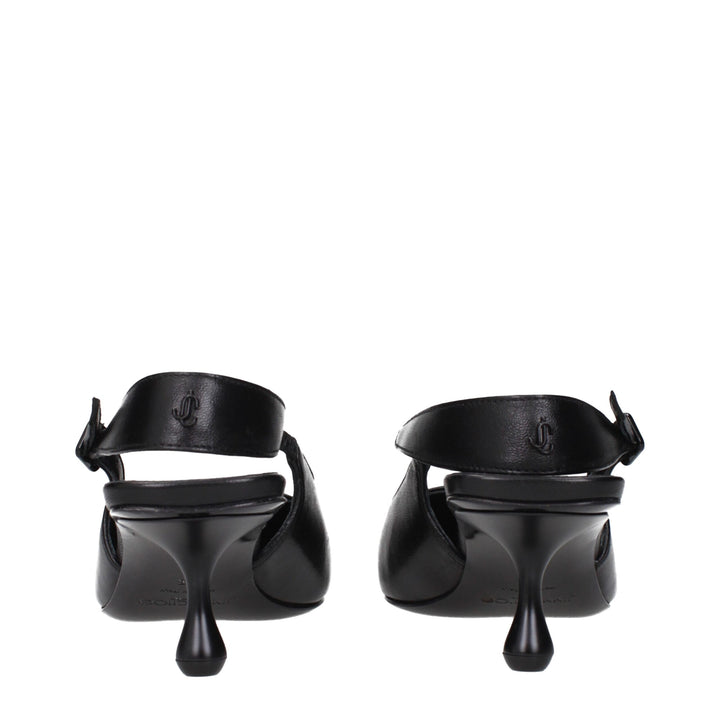Jimmy Choo Black Leather Sandals by Jimmy Choo outlet now on sale