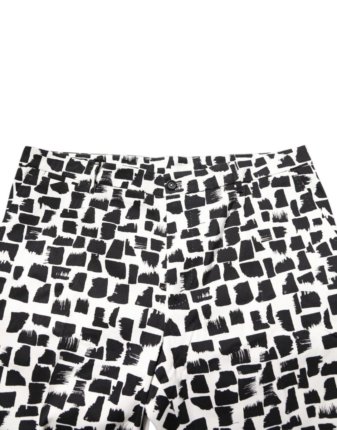Dolce &amp; Gabbana Black White Abstract Print Cotton Blend Pants by Dolce &amp; Gabbana outlet now on sale