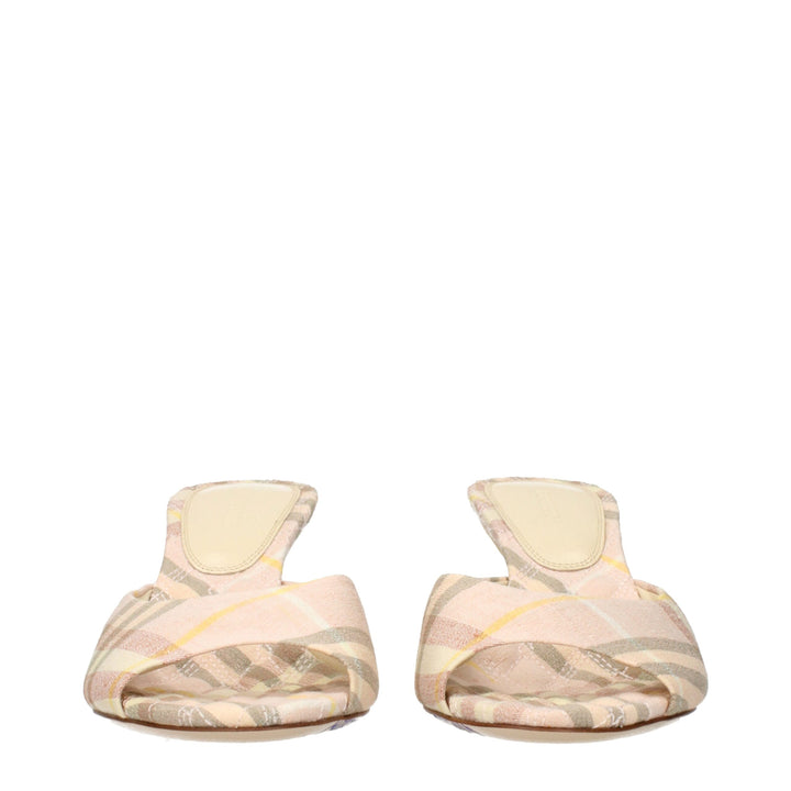 Burberry Pink Fabric Stiletto Heels Sandals