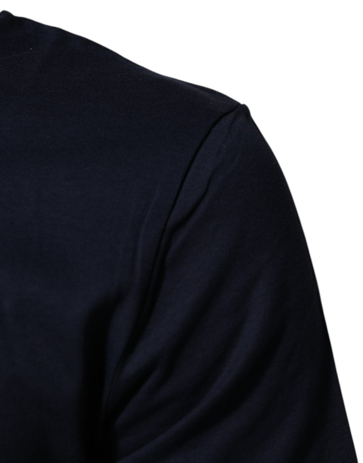 Dolce &amp; Gabbana Sample Sale Dolce &amp; Gabbana Dark Blue Cotton DG Logo Print Men’s Top T-shirt - | Designer outlet