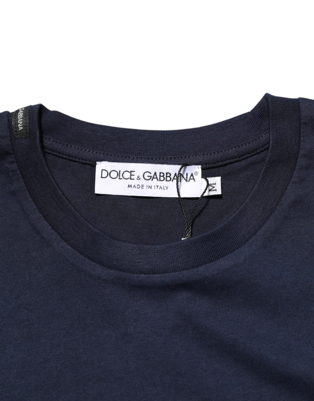 Dolce &amp; Gabbana Sample Sale Dolce &amp; Gabbana Dark Blue Cotton DG Logo Print Men’s Top T-shirt - | Designer outlet