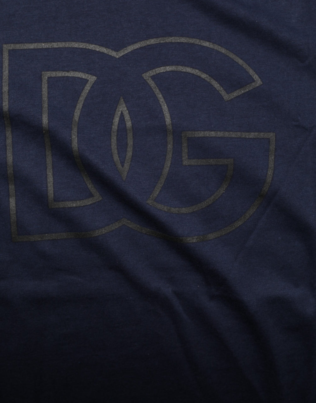 Dolce &amp; Gabbana Sample Sale Dolce &amp; Gabbana Dark Blue Cotton DG Logo Print Men’s Top T-shirt - | Designer outlet