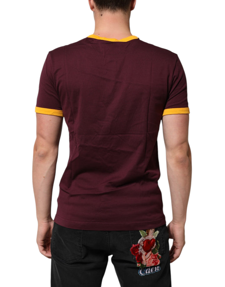 Dolce &amp; Gabbana Sample Sale Dolce &amp; Gabbana Burgundy Cotton DG Super King Logo T-Shirt - | Designer outlet