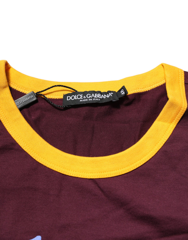 Dolce &amp; Gabbana Sample Sale Dolce &amp; Gabbana Burgundy Cotton DG Super King Logo T-Shirt - | Designer outlet