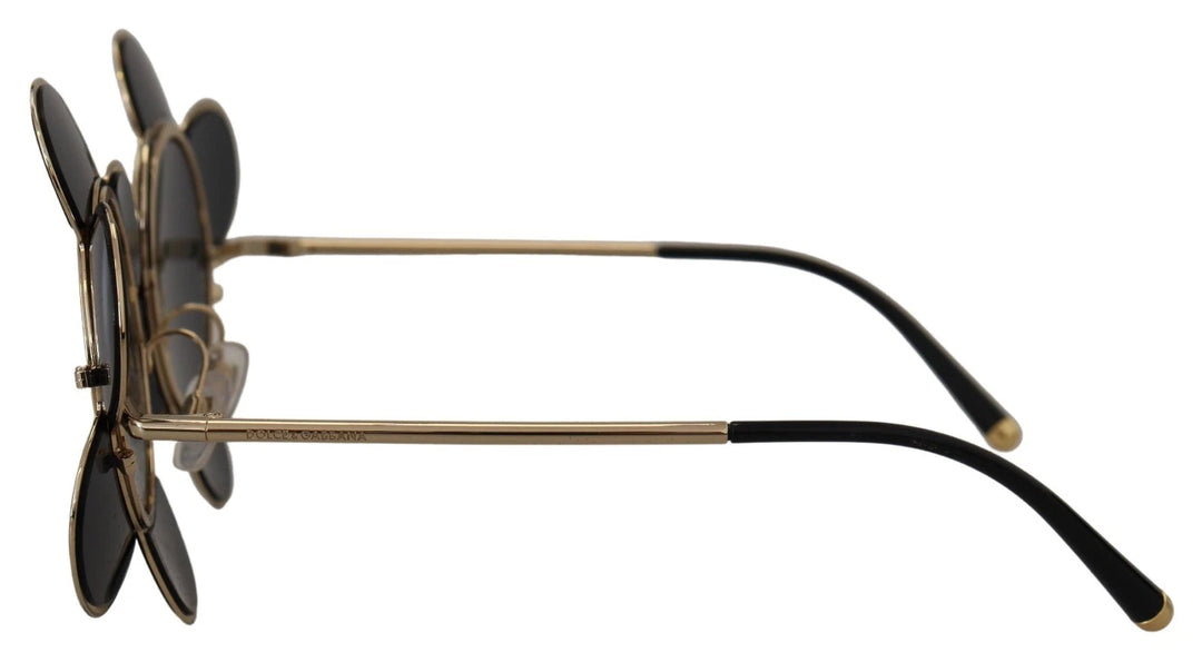Dolce & Gabbana DG2201 Black Lens Gold Frame LIMITED EDITION Sunglasses