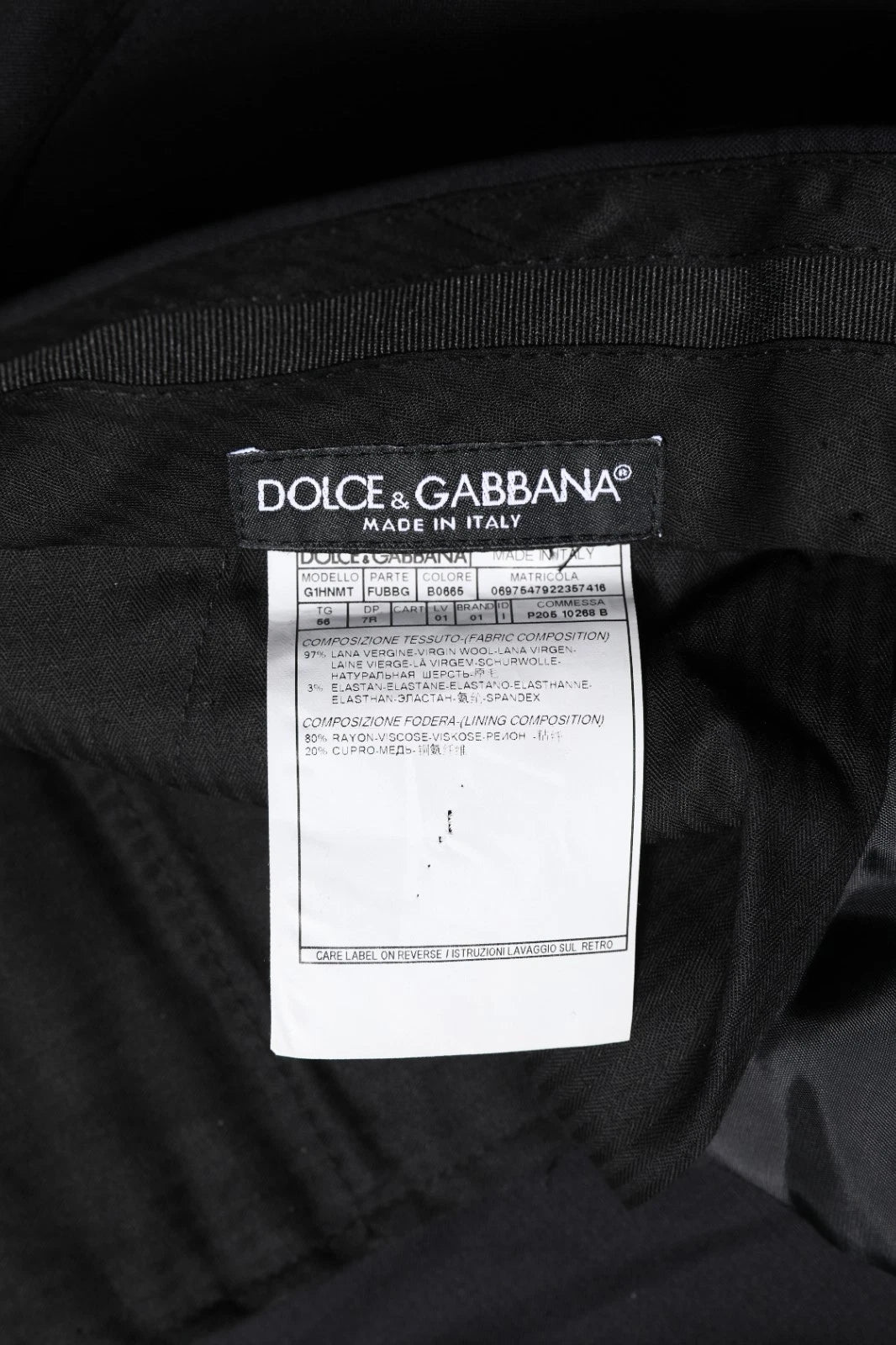 Dolce &amp; Gabbana Black Wool Formal Dress Men Trousers Pants by Dolce &amp; Gabbana outlet now on sale