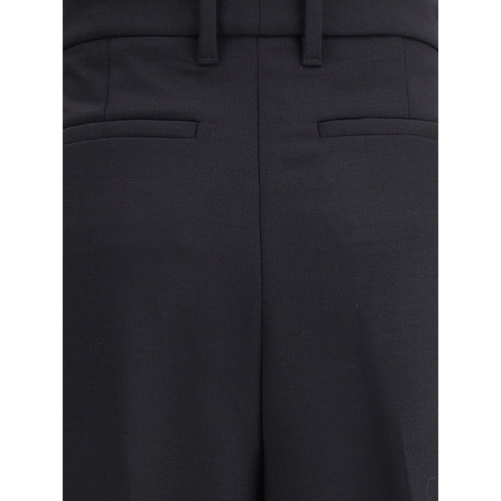 True Royal Black Wool Casual Pants