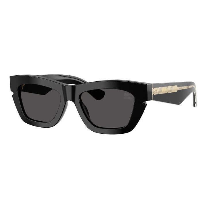 Burberry Sunglasses Square Full Rim, Shiny Black Frame and Dark Grey Lens BE4454300187