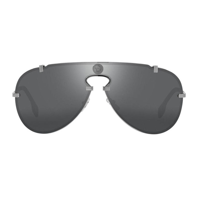 Versace Aviator Full Rim, with a Gunmetal frame and Dark Grey Mirror lens.
