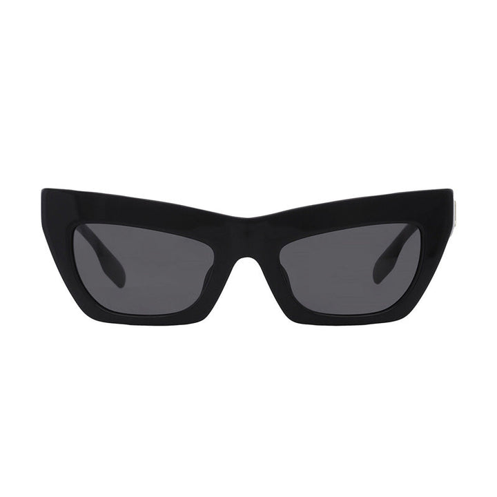 Burberry Sunglasses Cat Eye Full Rim, Black Frame and Dark Grey Lens BE4405F300187