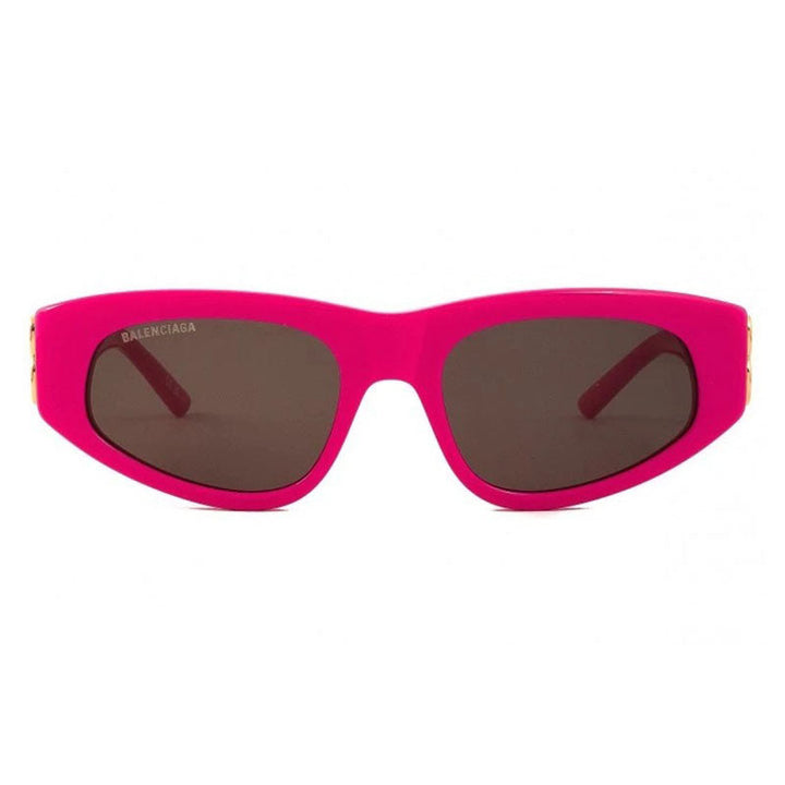 Balenciaga Cat Eye Full Rim, with a Pink frame and Grey lens.