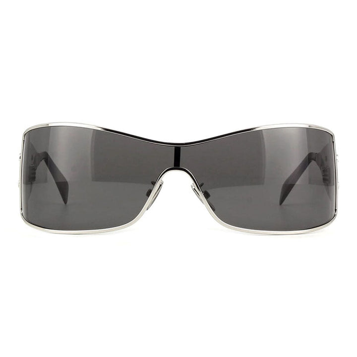 Celine Sunglasses Shield Full Rim, Silver Frame and Grey Lens CL40283U16A