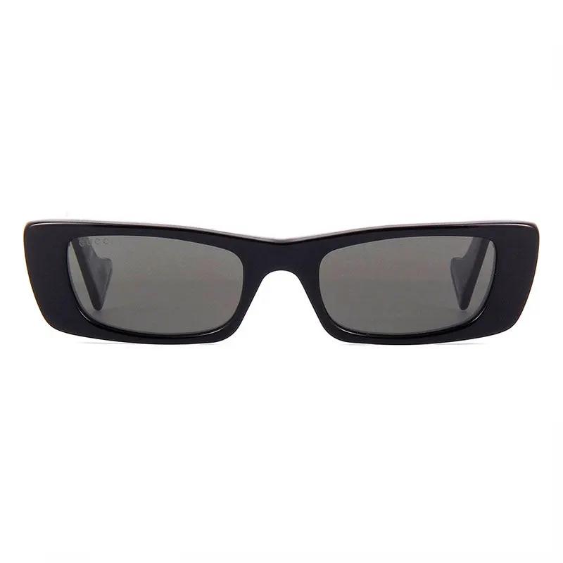 Gucci Sunglasses Rectangle Full Rim, Black Frame And Grey Lens Gg0516S001