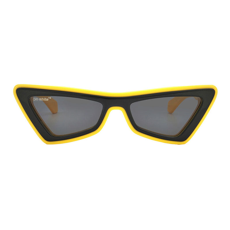 Off-White Sunglasses Cat Eye Full Rim, Yellow Frame and Dark Grey Lens OERI042ARTEMISIA1807