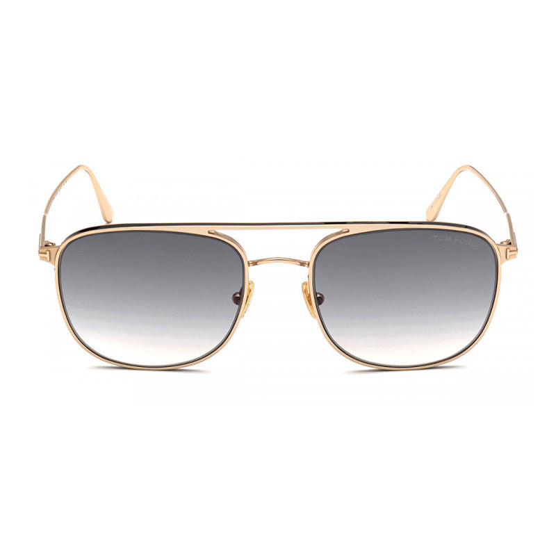 Tom Ford Aviator Full Rim, with a Rose Gold frame and Smoke Gradient lens.