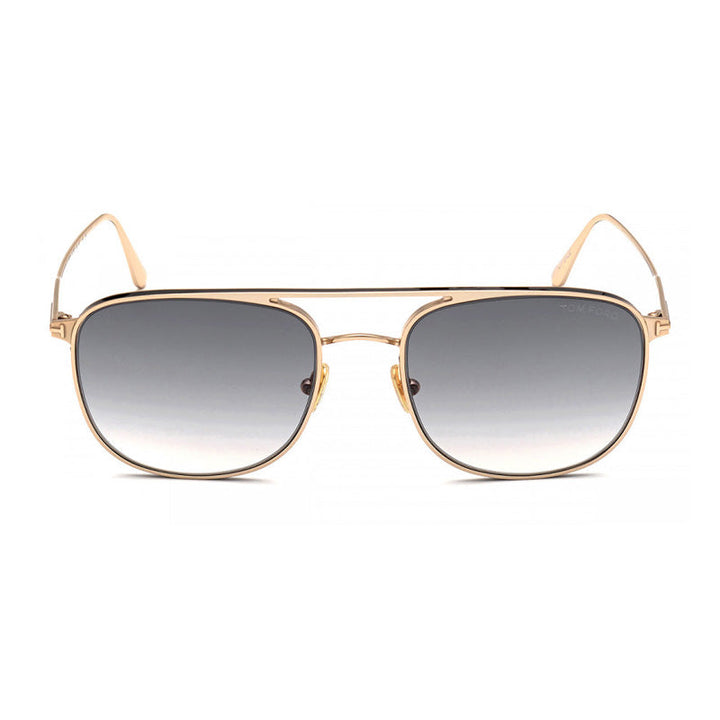 Tom Ford Aviator Full Rim, with a Rose Gold frame and Smoke Gradient lens.