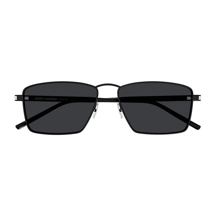 Saint Laurent Sunglasses Square Full Rim, Black/Silver Frame and Grey Lens SL700001