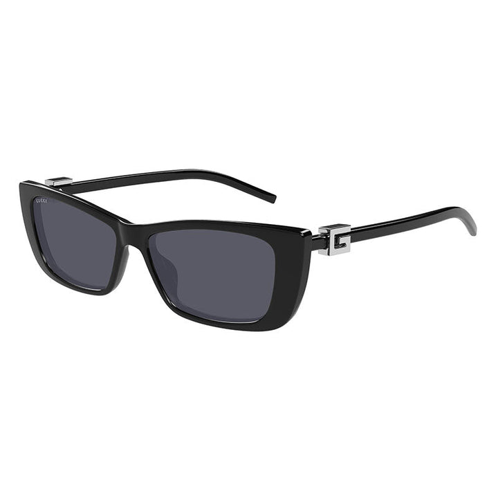 Gucci Rectangle Full Rim, with a Black frame and Grey lens.