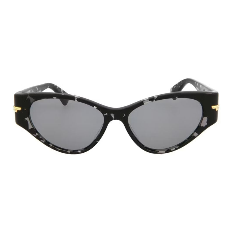Bottega Veneta Sunglasses Cat Eye Full Rim, Black Havana Frame and Grey Lens BV1002S002