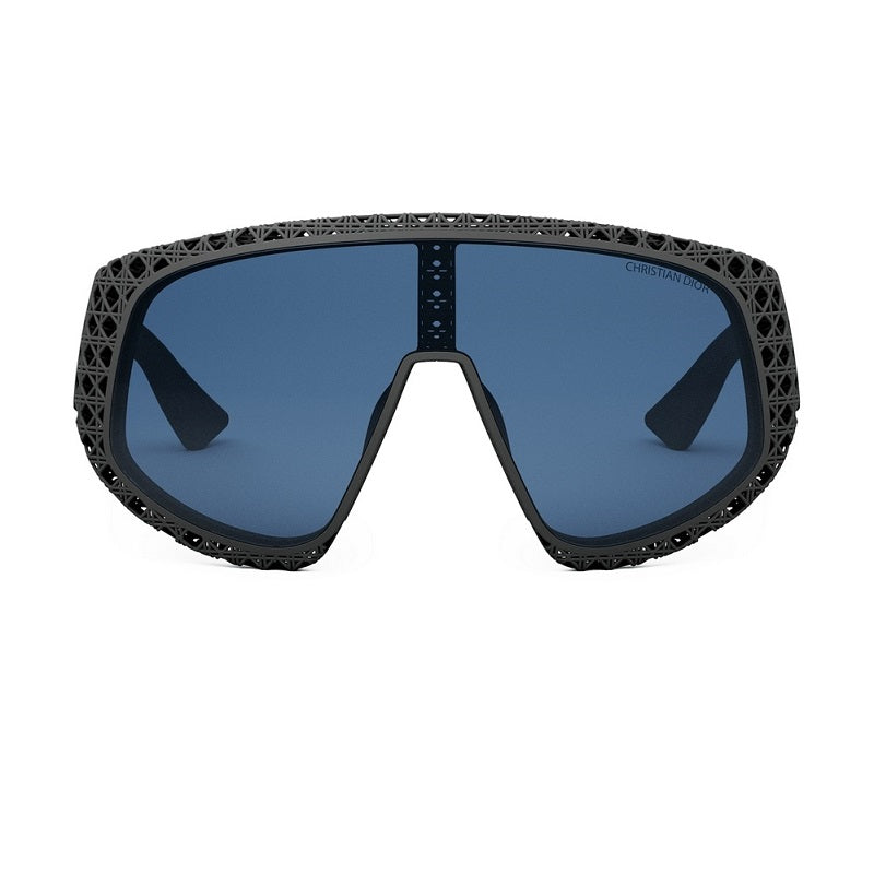 Dior Sunglasses Shield Full Rim, Matte Black Frame and Blue Lens DIOR3DM1U11B0