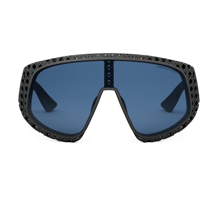 Dior Sunglasses Shield Full Rim, Matte Black Frame and Blue Lens DIOR3DM1U11B0