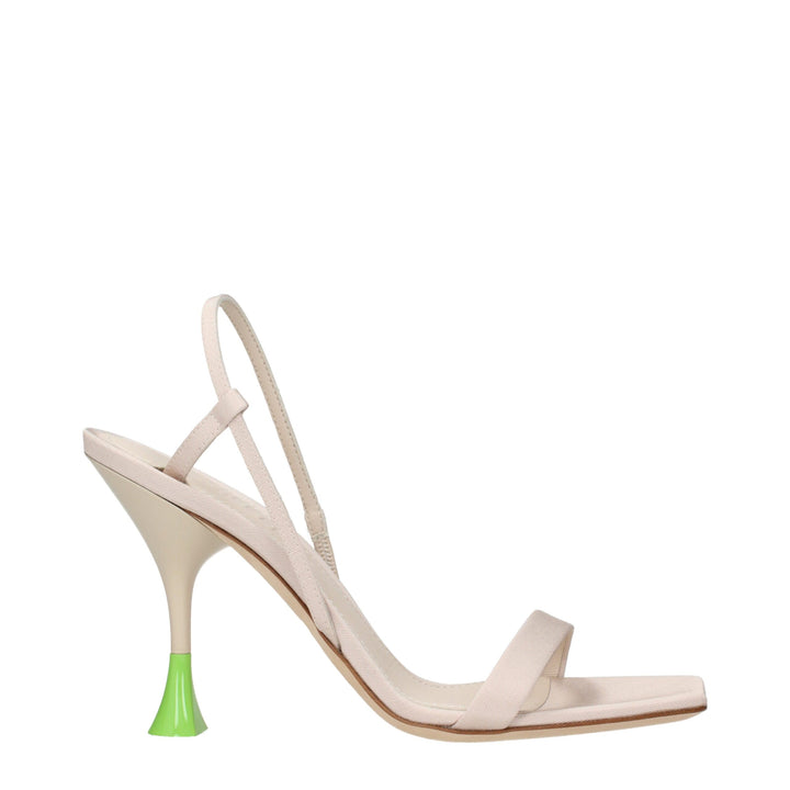 3Juin Beige Fabric Stiletto Heels Sandals
