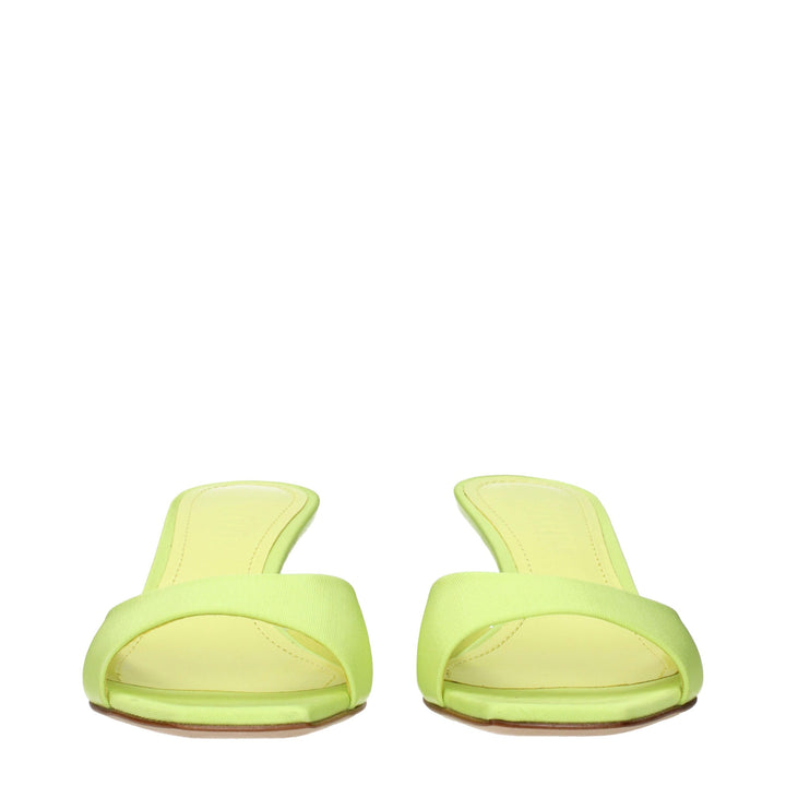 3Juin Green Fabric Stiletto Heels Sandals