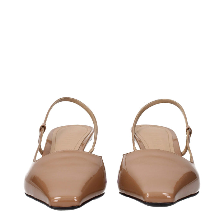 3Juin Brown Leather Mid Heel Pumps