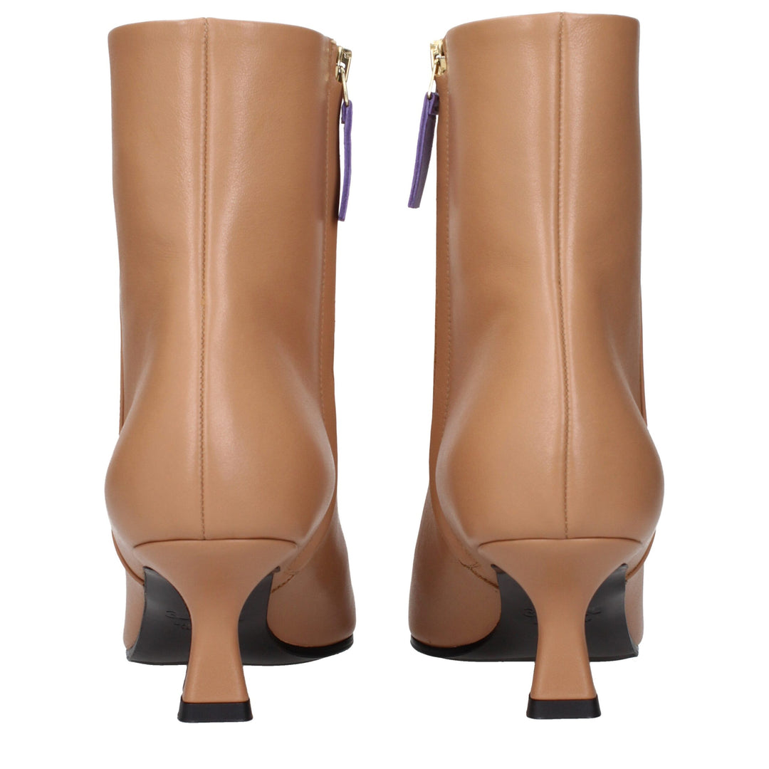 3Juin Brown Leather Ankle Boots