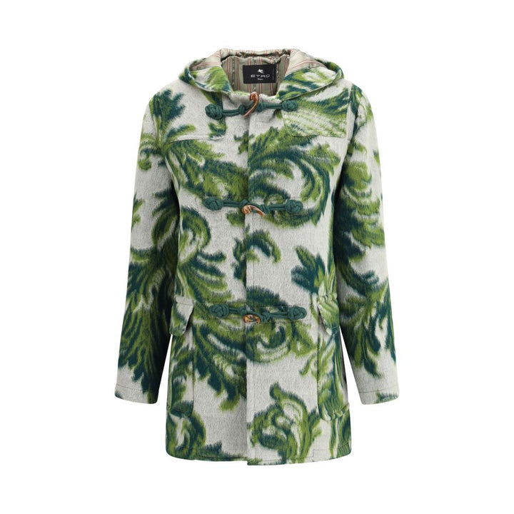 Etro Green Wool Coat by Etro outlet now on sale