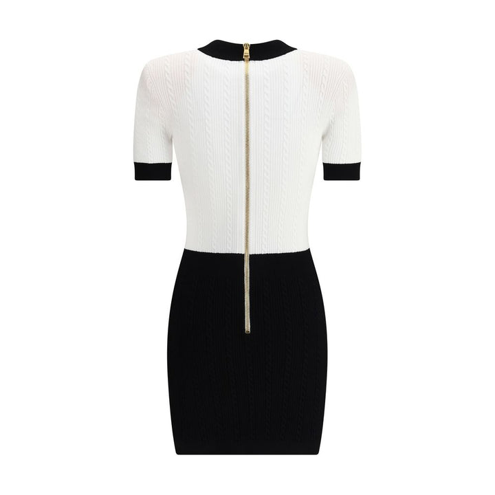 Balmain Braided pattern midi Dress