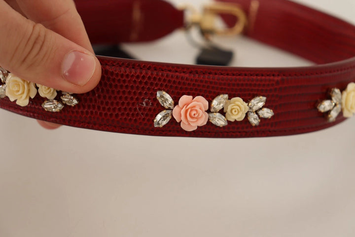 Dolce & Gabbana Floral Crystals Exotic Shoulder Strap Bag Accessory