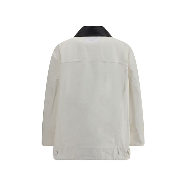 Givenchy Denim Jacket With Leather Collar