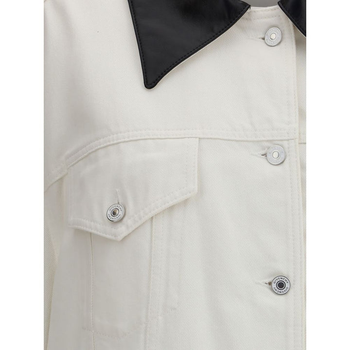 Givenchy Denim Jacket With Leather Collar