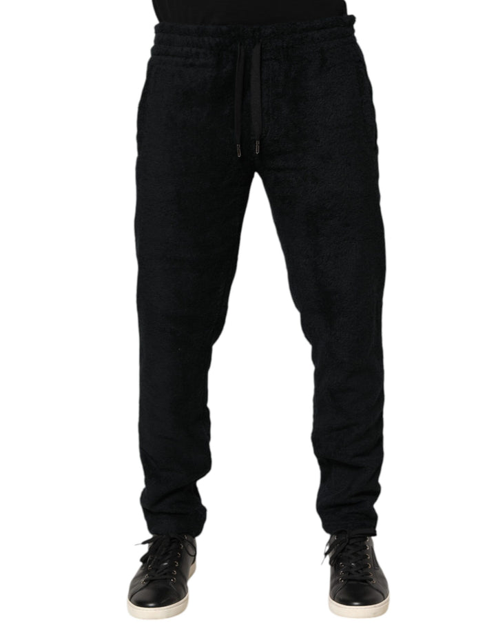 Dolce &amp; Gabbana Sample Sale Dolce &amp; Gabbana Black Cotton Logo Men Jogger Sweatpants Pants - | Designer outlet
