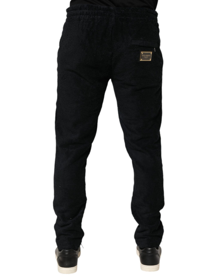 Dolce &amp; Gabbana Sample Sale Dolce &amp; Gabbana Black Cotton Logo Men Jogger Sweatpants Pants - | Designer outlet