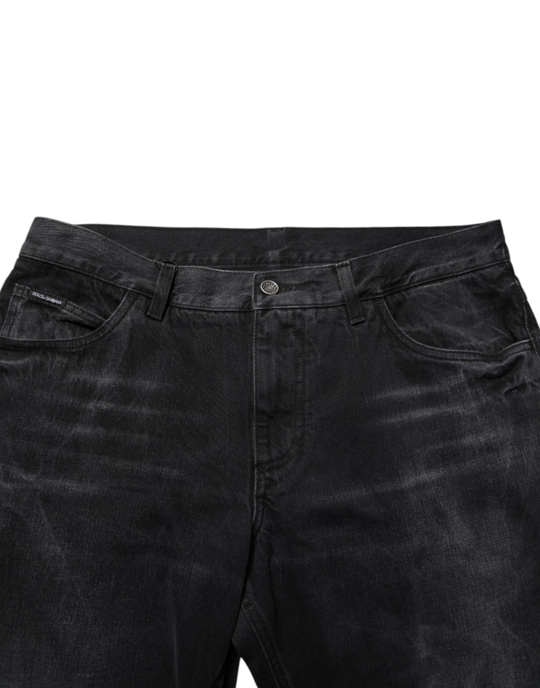 Dolce & Gabbana Black Washed Cotton Skinny Men Denim Jeans
